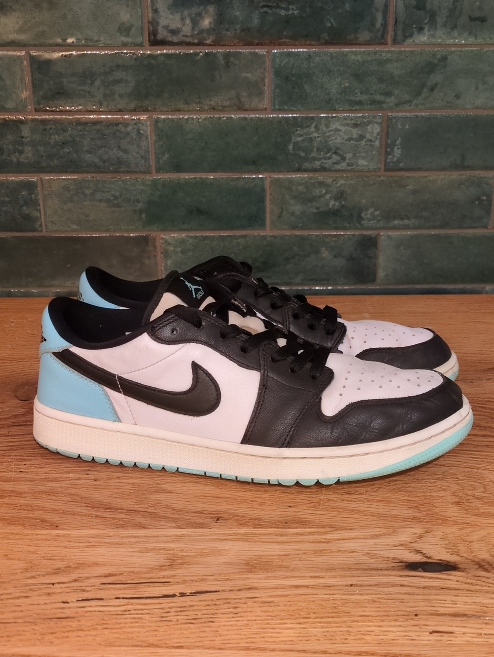 Nike Air Jordan 1 Low Golf Copa White Black Blue Men's 10.5 EUC DD9315-114
